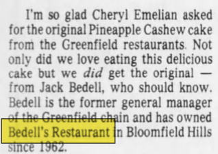 Bedells Restaurant (The Moose Preserve) - Jul 1984 Article On Former Operator